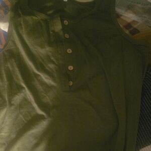Olive Green Sleeveless Tank Top